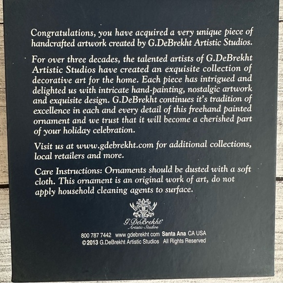 G. DeBrekht Lighting the Way North Star Ornament Mercury Glass Blue New In Box - Picture 6 of 6